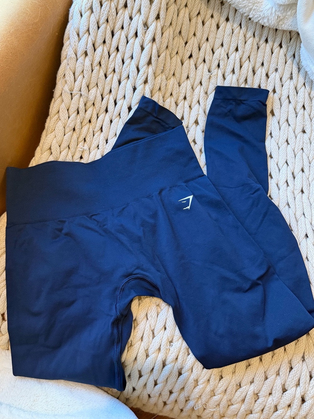 Gymshark Kids Navy Blue Performance Leggings